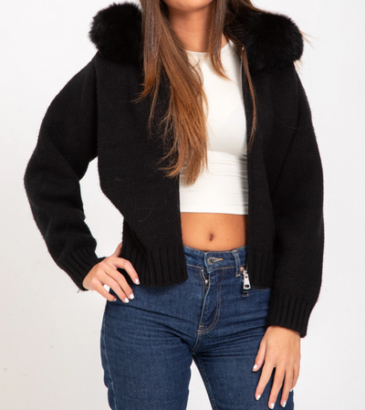 LAMOUR FUR JACKET- BLACK