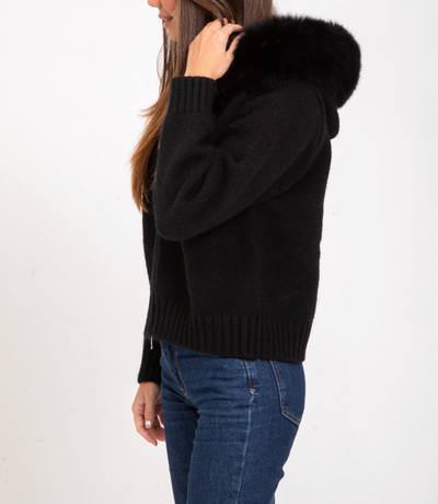 LAMOUR FUR JACKET- BLACK