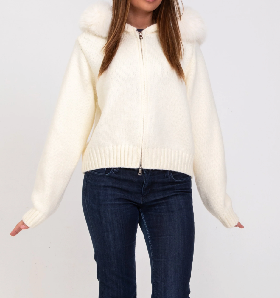 LAMOUR FUR JACKET- WHITE