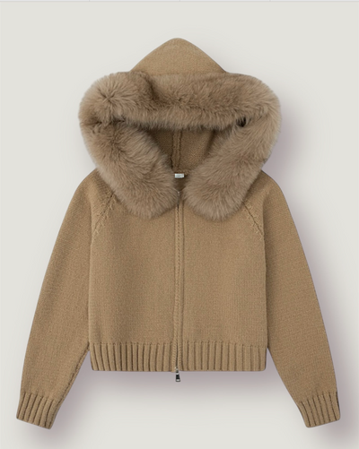 LAMOUR FUR JACKET- BROWN