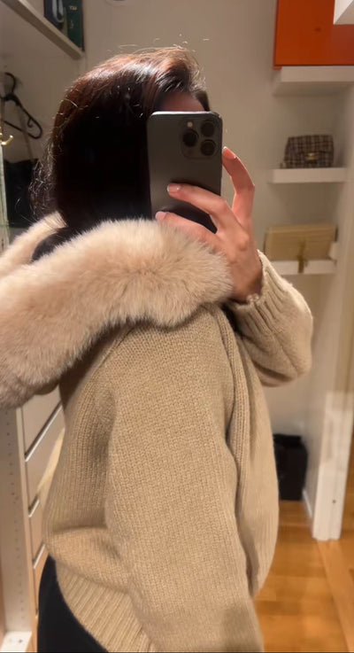 LAMOUR FUR JACKET- BROWN