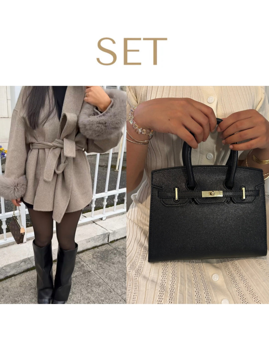 SET: COAT & HANDBAG