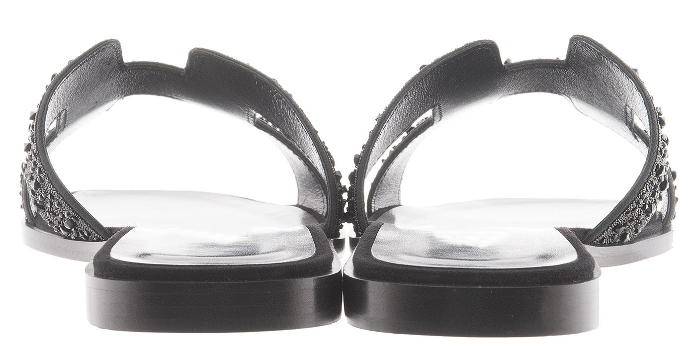 LAMOUR SANDAL - BLACK RHINESTONE