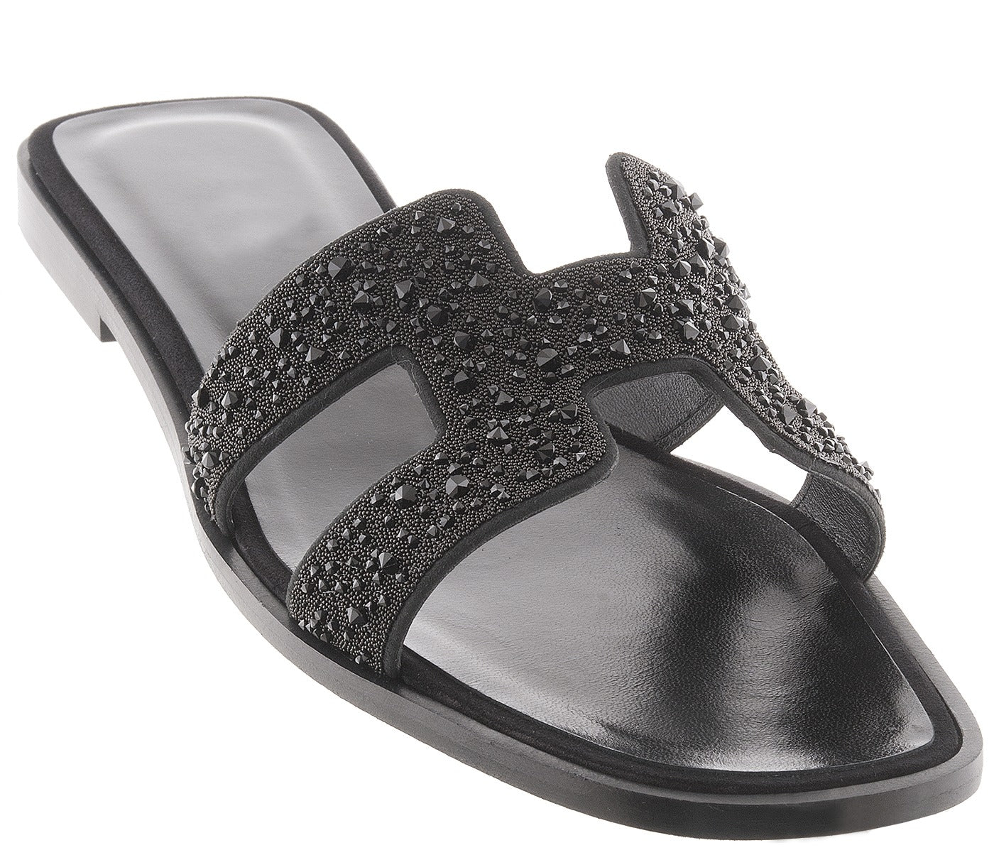 LAMOUR SANDAL - BLACK RHINESTONE