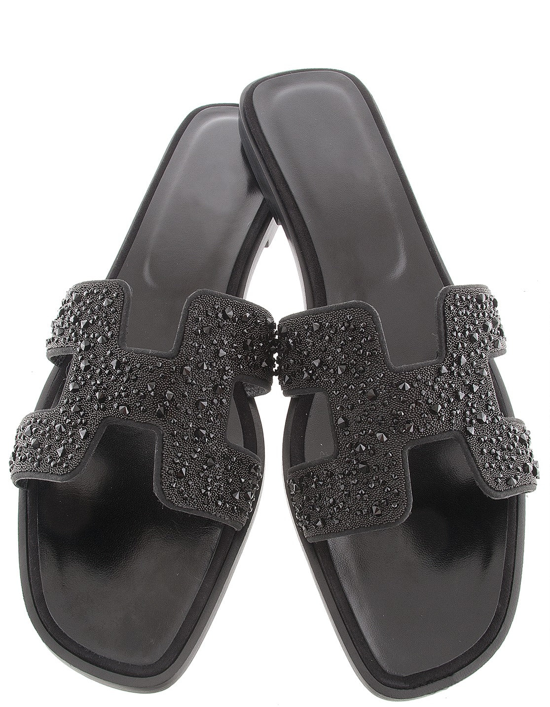 LAMOUR SANDAL - BLACK RHINESTONE