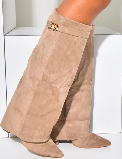 LAMOUR SUEDE BOOTS- KAKI