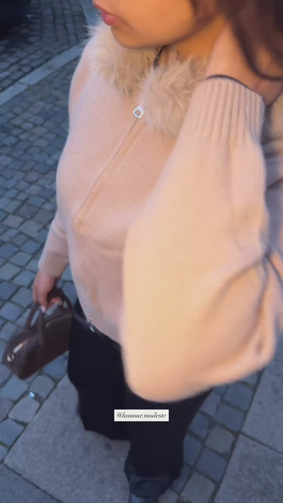 LAMOUR FUR JACKET- BROWN